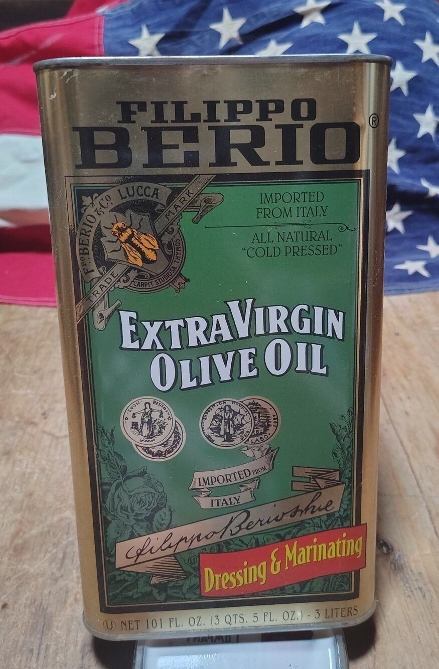 Vintage Berio Olive Oil Advertising Tin Empty For Display Kitchen Decor (#3)